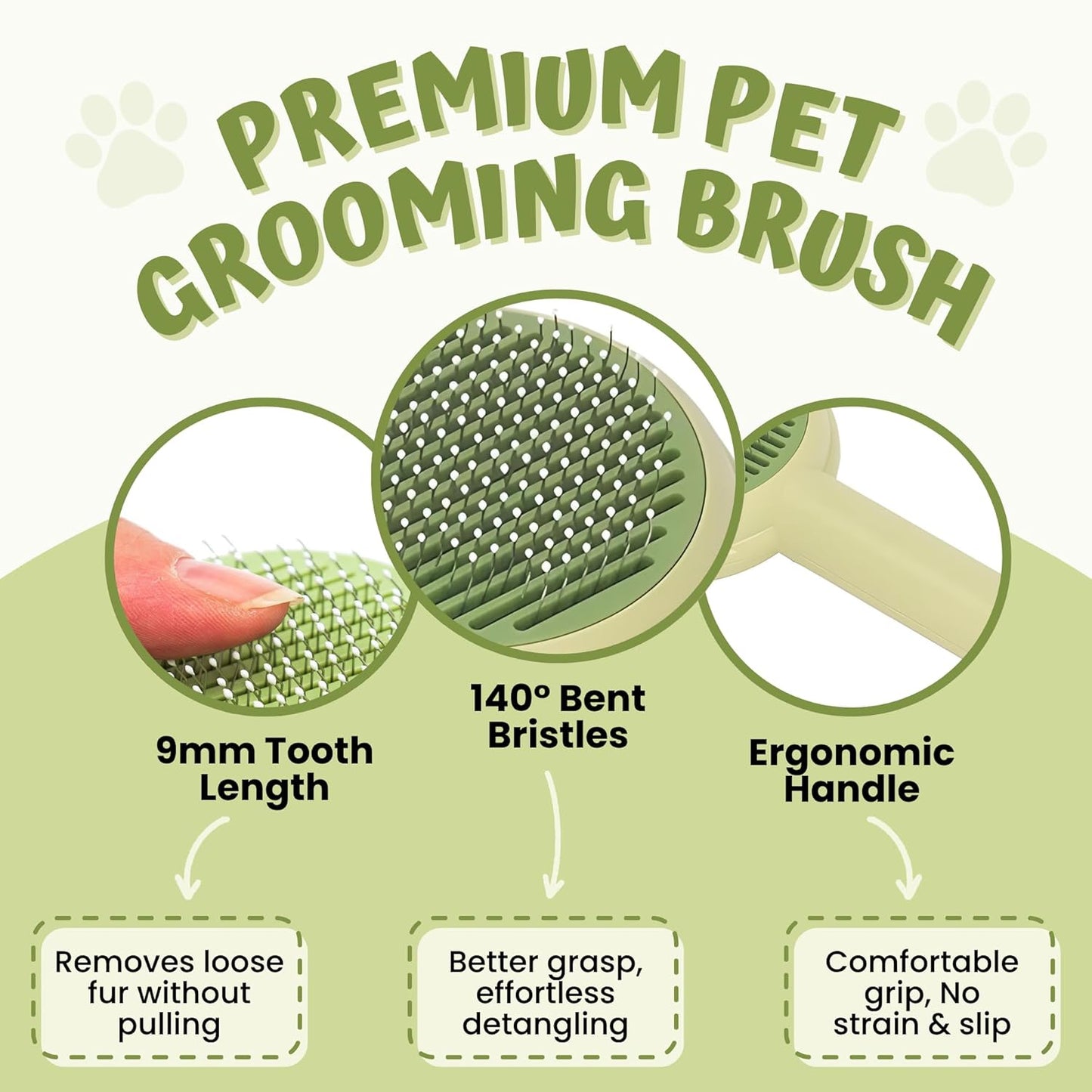 Self Cleaning Slicker Brush Pet Hair Grooming Comb Pet Massaging Tool and Shedding Brush for Long or Medium Haired Dogs and Cats