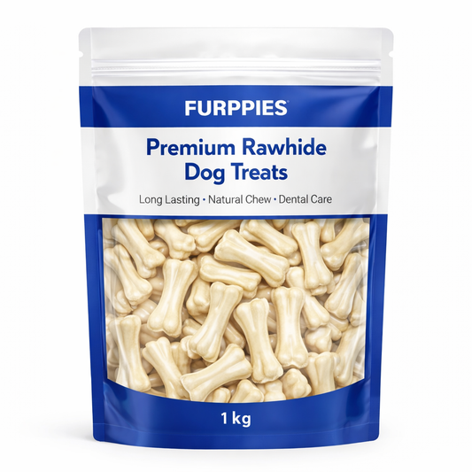 Furppies Natural Rawhide Dog Bones – Long Lasting Chew for Strong Teeth & Healthy Dogs