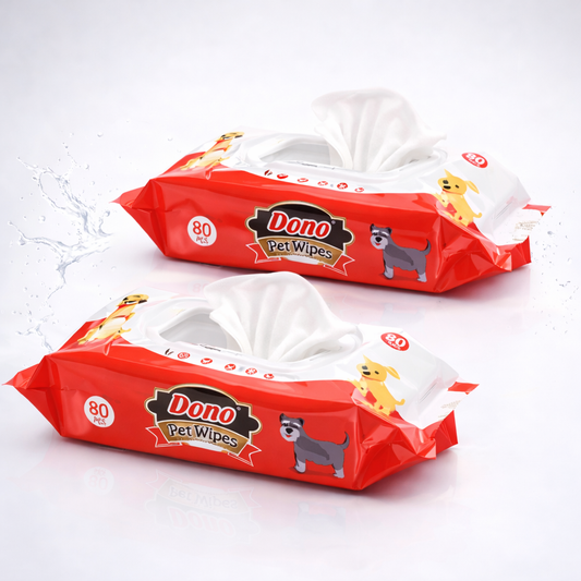 Dono Pet Wipes – Pack of 80 Pulls | Gentle Cleaning Wipes for Dogs & Cats | Quick Paw, Fur & Face Cleaning | Soft Moist Pet Grooming Wipes