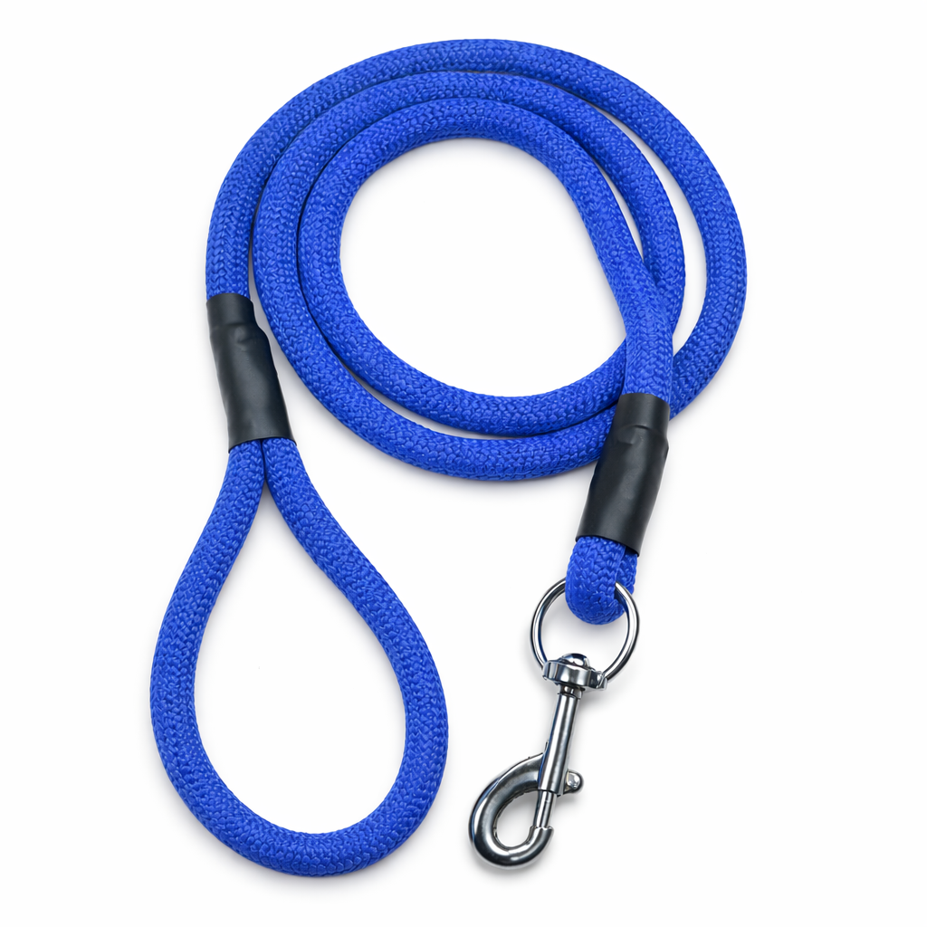 Heavy Duty Rope Dog Leash with Comfortable Loop Handle & Metal Hook – Strong Braided Nylon Training Lead for Small, Medium & Large Dogs – Tangle Free Pet Walking Leash