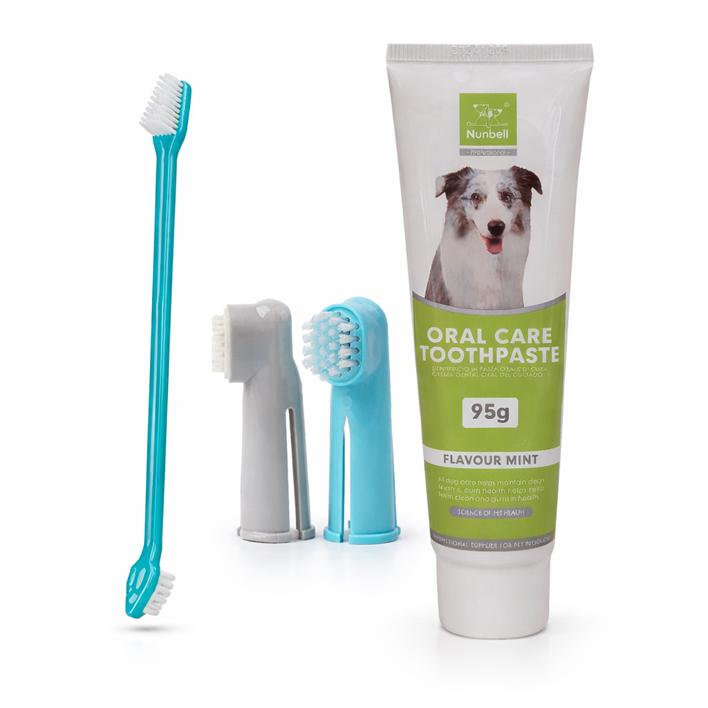 Pet Dental Care Kit – Toothpaste & Dual Brush Set