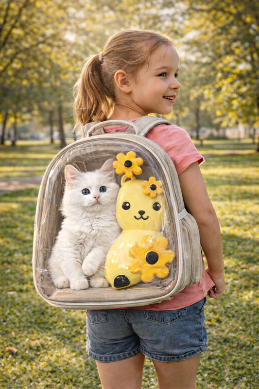 Cute Transparent Cat Travel Backpack – Comfortable Pet Carrier