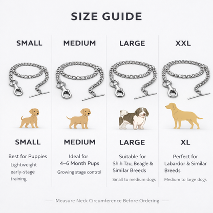 Furppies Grinded Iron Dog Chain Collar – Heavy-Duty Training Chain (Multiple Sizes)
