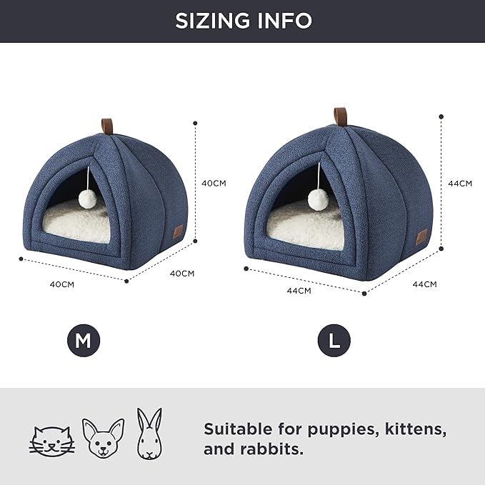 Cat Bed Cave for Indoor ， Suitable for Cat Dome Bed,Hideaway Bed for Indoor Cats, with Removable Mattress for Kittens.Cat Tent House for Dual Use