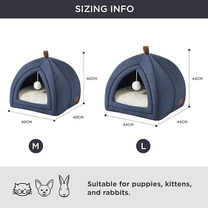 Cat Bed Cave for Indoor ， Suitable for Cat Dome Bed,Hideaway Bed for Indoor Cats, with Removable Mattress for Kittens.Cat Tent House for Dual Use