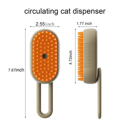 Steam Pet Grooming Brush with foldable handle – Deep Clean & Gentle Care