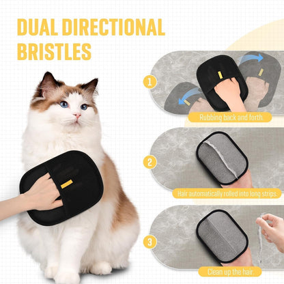 Pet Hair Removal Glove for Cats & Dogs, 2025 Newly Upgraded Five-Finger Electrostatic Pet Hair Gloves, Reusable Pet Hair Remover Tool for Clothing, Couch, Carpet, Cat Grooming Gloves