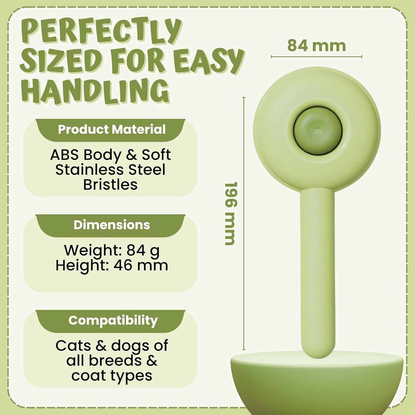 Self Cleaning Slicker Brush Pet Hair Grooming Comb Pet Massaging Tool and Shedding Brush for Long or Medium Haired Dogs and Cats