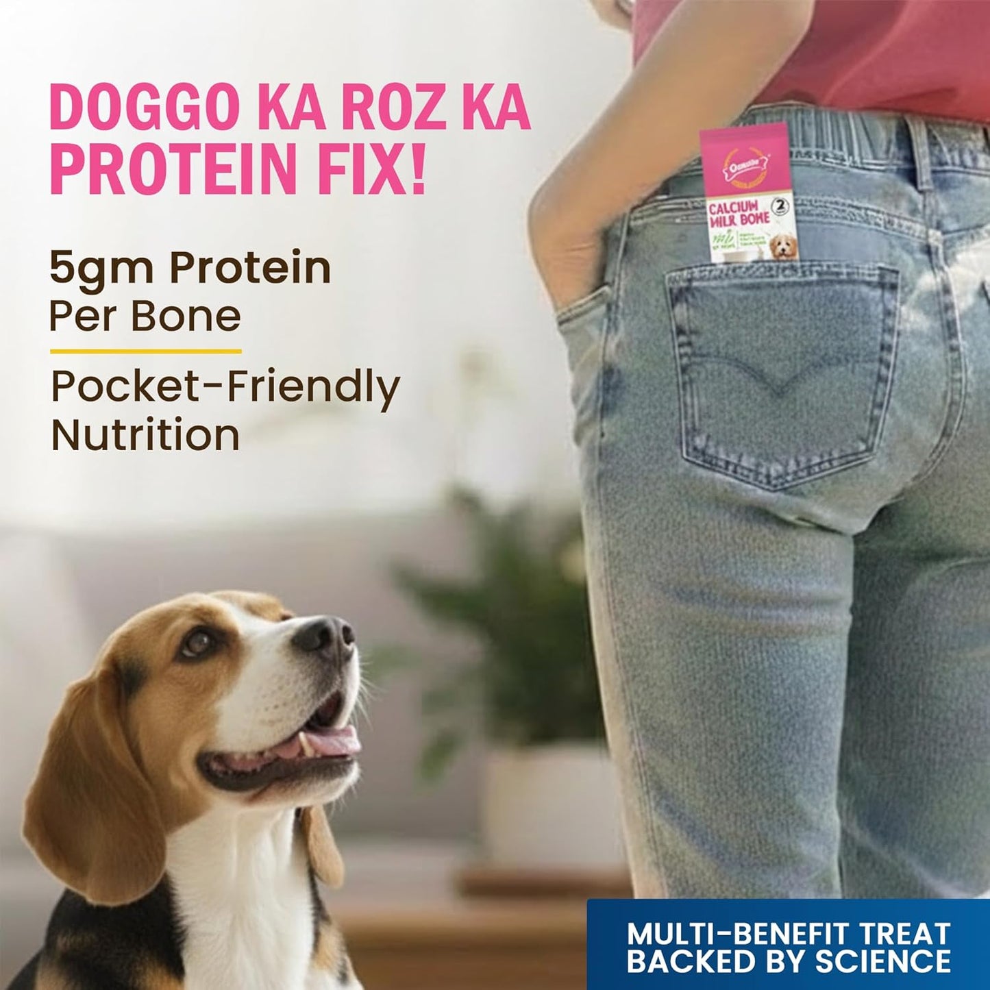 Gnawlers Calcium 90 in 1 Milk Bones Dog Treats, 850 g, All Life Stages