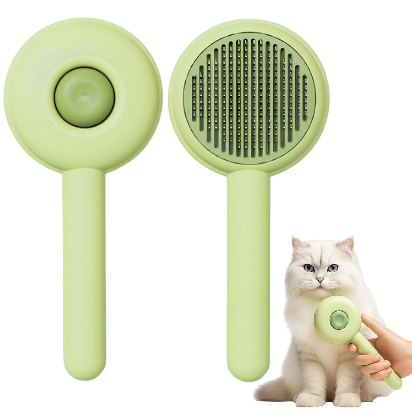Self Cleaning Slicker Brush Pet Hair Grooming Comb Pet Massaging Tool and Shedding Brush for Long or Medium Haired Dogs and Cats