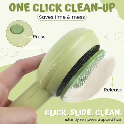 Self Cleaning Slicker Brush Pet Hair Grooming Comb Pet Massaging Tool and Shedding Brush for Long or Medium Haired Dogs and Cats