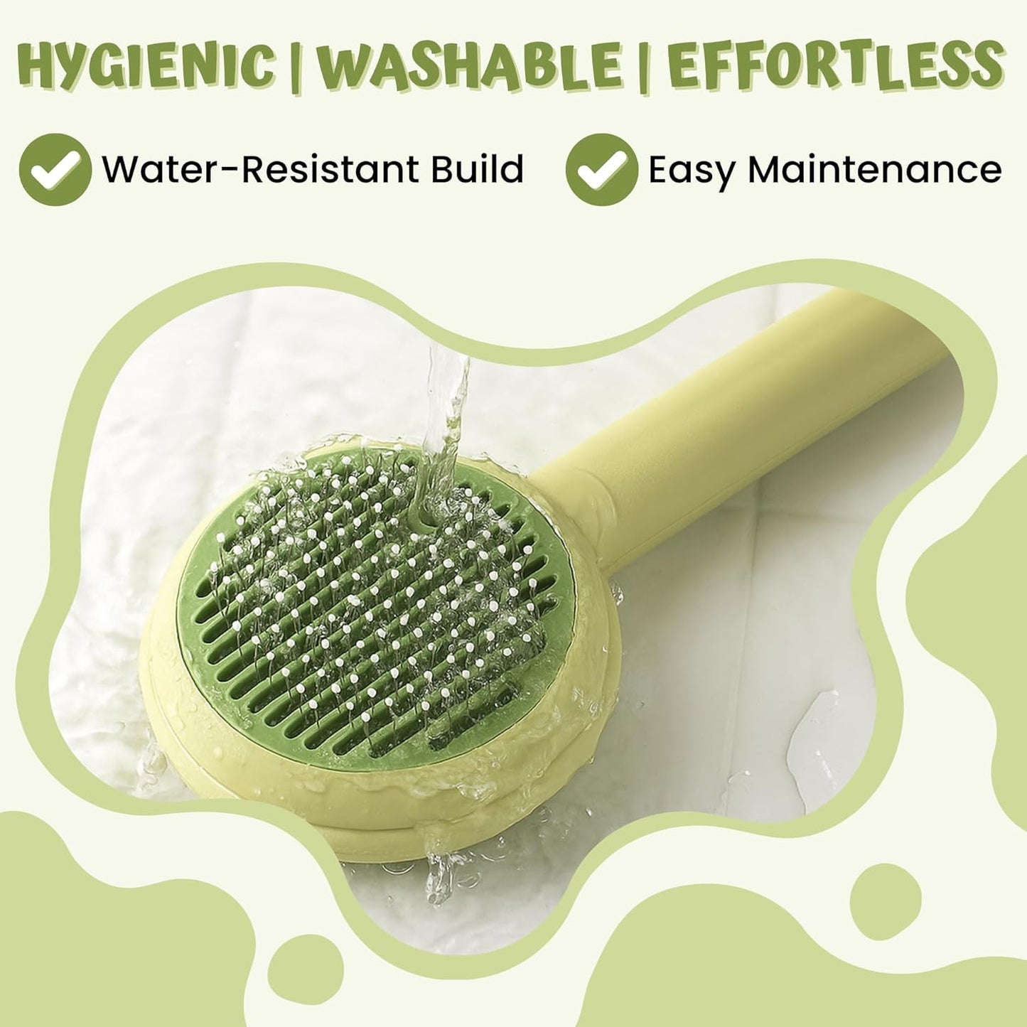 Self Cleaning Slicker Brush Pet Hair Grooming Comb Pet Massaging Tool and Shedding Brush for Long or Medium Haired Dogs and Cats