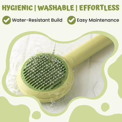 Self Cleaning Slicker Brush Pet Hair Grooming Comb Pet Massaging Tool and Shedding Brush for Long or Medium Haired Dogs and Cats
