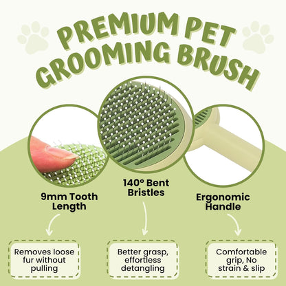Self Cleaning Slicker Brush Pet Hair Grooming Comb Pet Massaging Tool and Shedding Brush for Long or Medium Haired Dogs and Cats