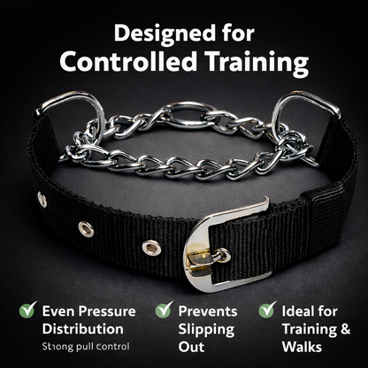 Furppies Martingale Dog Training Collar – Controlled Pull Design with Heavy-Duty Chain