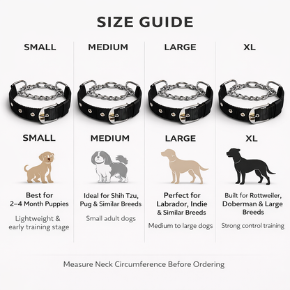 Furppies Martingale Dog Training Collar – Controlled Pull Design with Heavy-Duty Chain