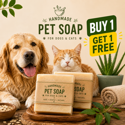 Furppies Handmade Pet Soap for Dogs & Cats | Natural Herbal Bath Soap | Gentle Skin Cleansing | Soft & Shiny Coat Care | Chemical Free Pet Grooming Soap | Buy 1 Get 1 Free
