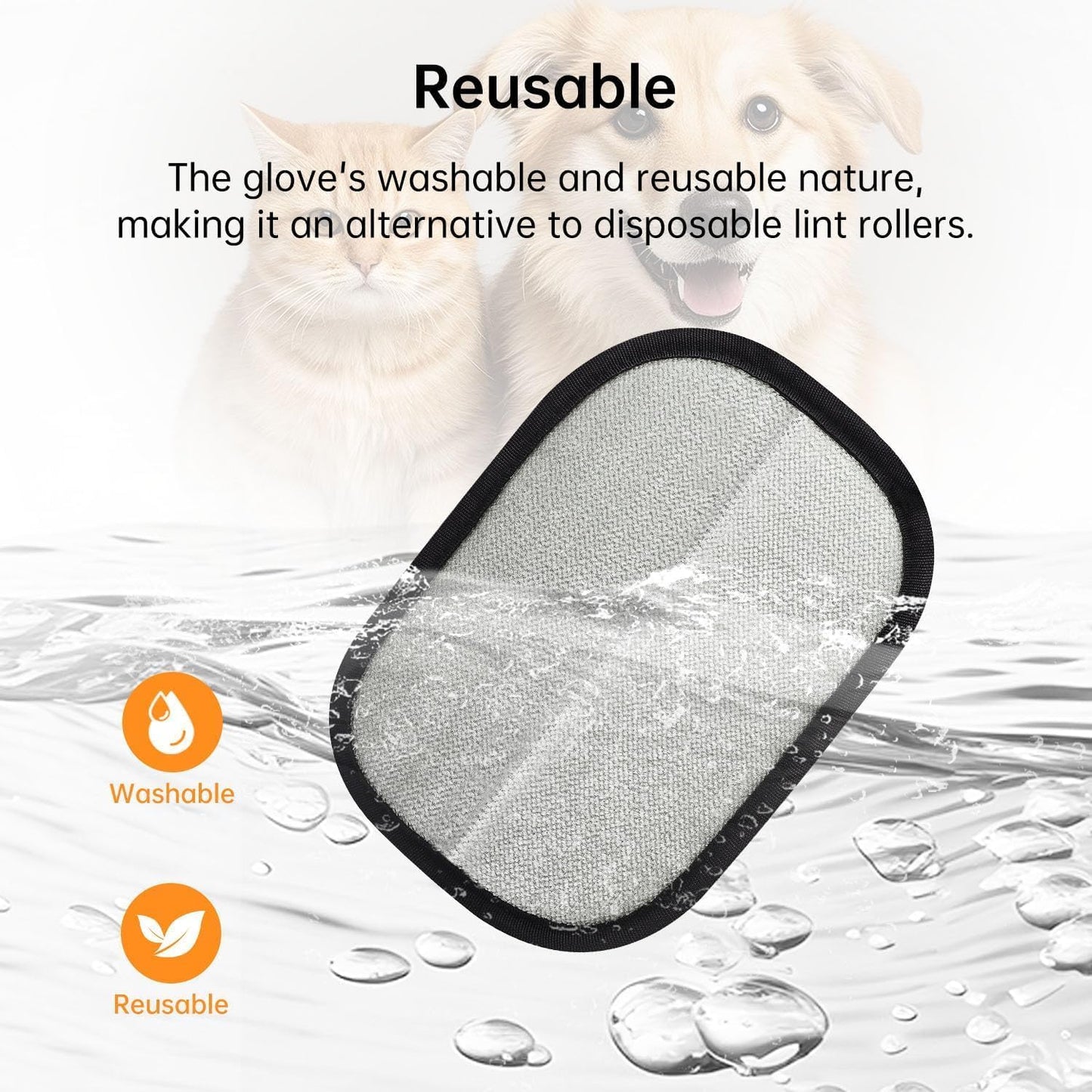 Pet Hair Removal Glove for Cats & Dogs, 2025 Newly Upgraded Five-Finger Electrostatic Pet Hair Gloves, Reusable Pet Hair Remover Tool for Clothing, Couch, Carpet, Cat Grooming Gloves