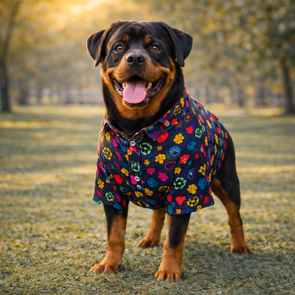 Premium Summer Printed Dog Shirt for Large Breeds – Stylish Breathable Shirt