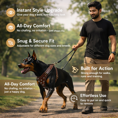 Furppies Oathkeeper Spike Dog Harness – Heavy Duty Studded Protection Harness for Powerful Dogs