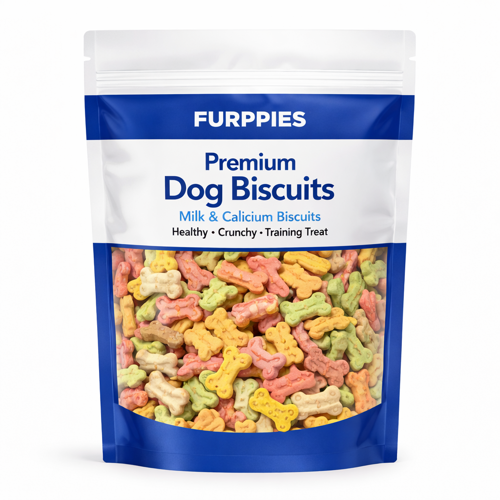 FURPPIES Premium Dog Biscuits – Crunchy Milk & Calcium Training Treats for Dogs