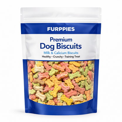 FURPPIES Premium Dog Biscuits – Crunchy Milk & Calcium Training Treats for Dogs