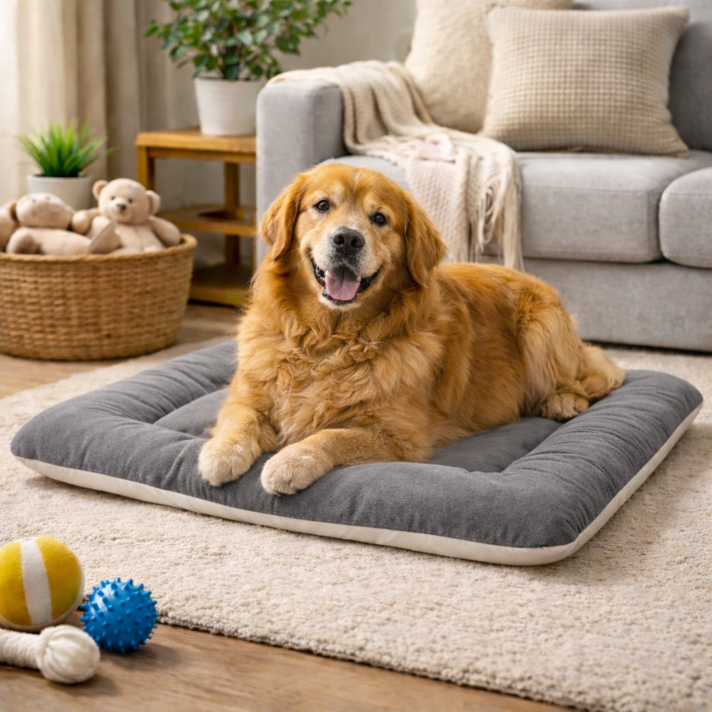 Furppies Premium Reversible Velvet Pet Bed for Dogs & Cats | Ultra-Soft Washable Cushion Mattress | Durable Comfort Bed for Daily Relaxation