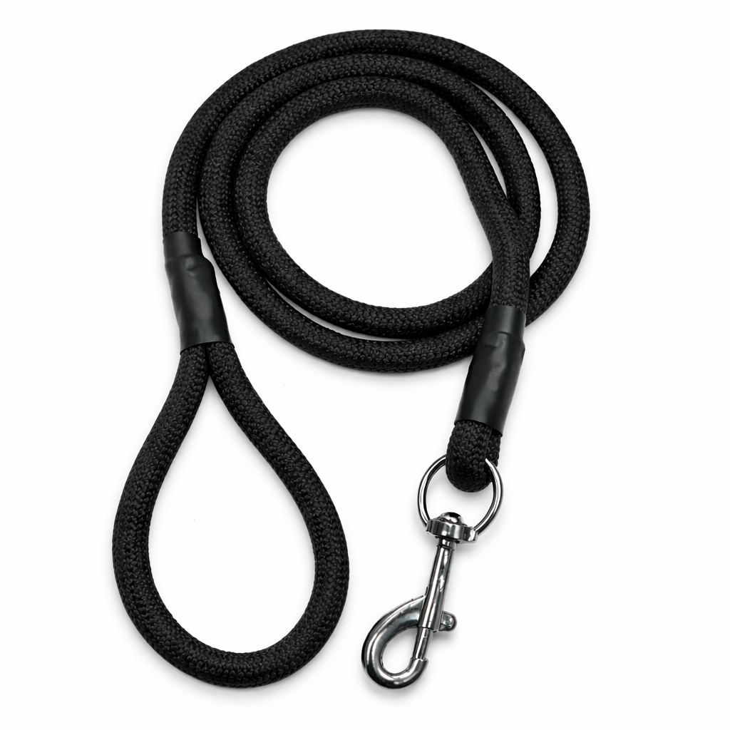 Heavy Duty Rope Dog Leash with Comfortable Loop Handle & Metal Hook – Strong Braided Nylon Training Lead for Small, Medium & Large Dogs – Tangle Free Pet Walking Leash