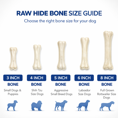 Furppies Natural Rawhide Dog Bones – Long Lasting Chew for Strong Teeth & Healthy Dogs