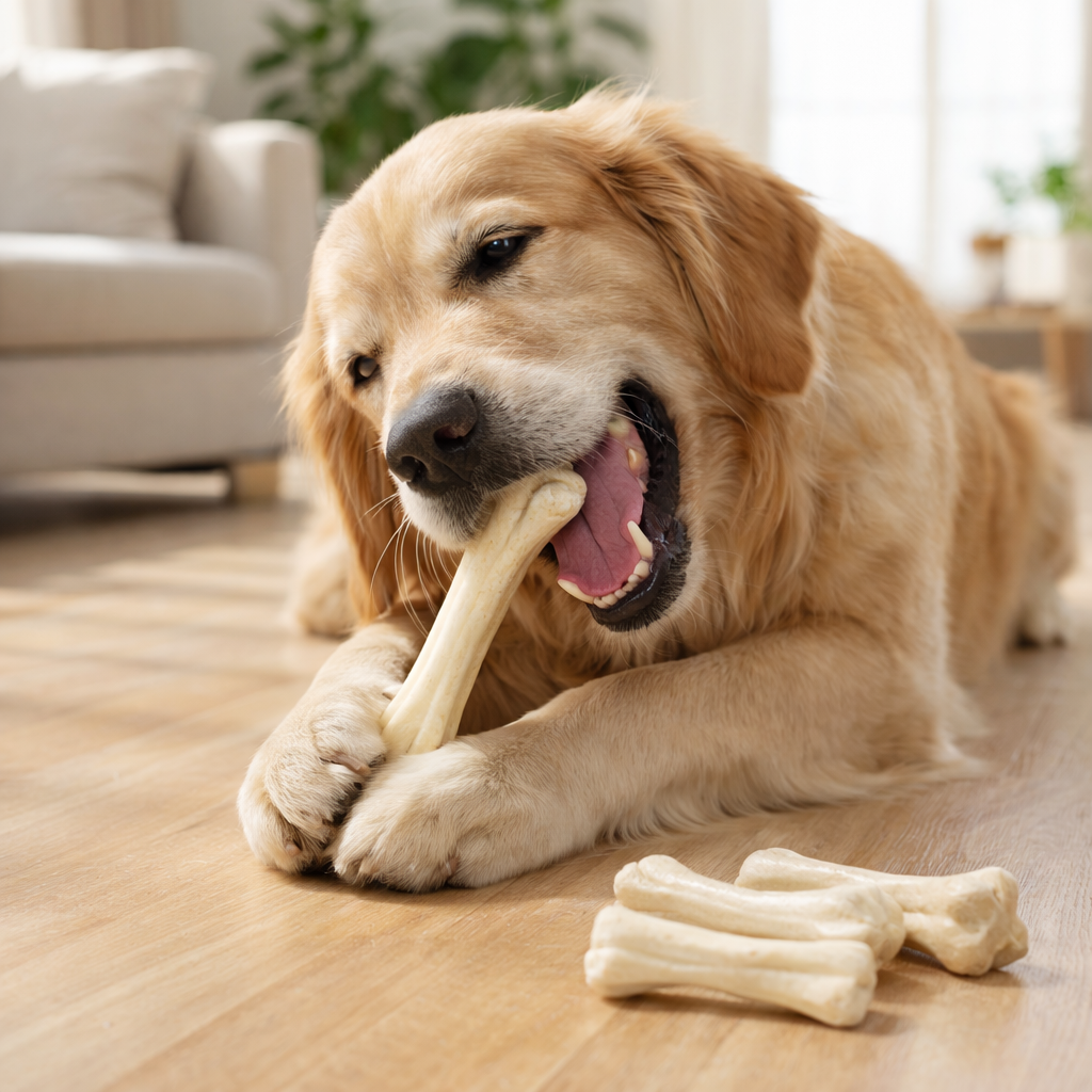 Furppies Natural Rawhide Dog Bones – Long Lasting Chew for Strong Teeth & Healthy Dogs