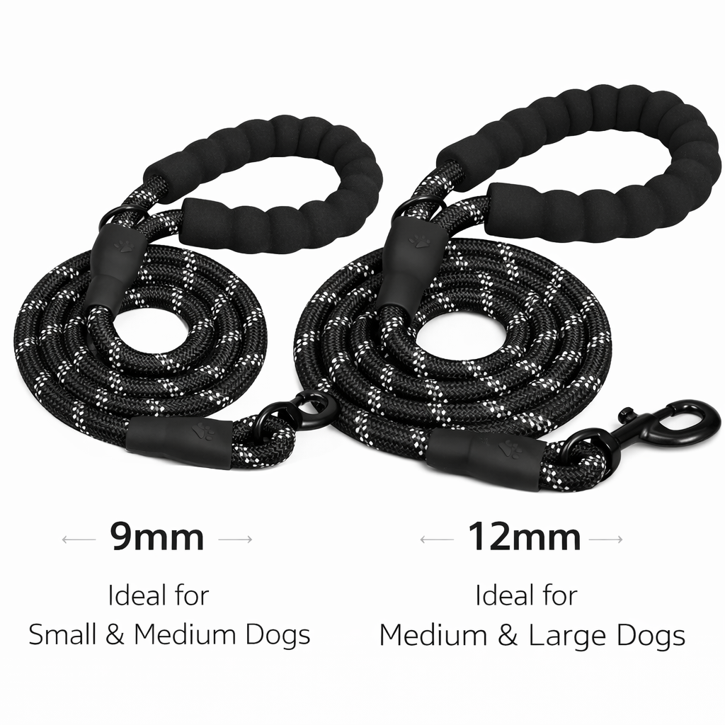Ultra Strong Reflective Rope Dog Leash – 9mm & 12mm Heavy-Duty Training Lead