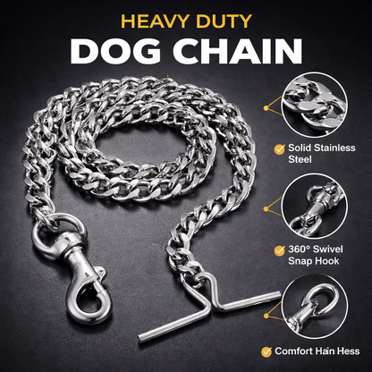 Furppies Grinded Iron Dog Chain Collar – Heavy-Duty Training Chain (Multiple Sizes)