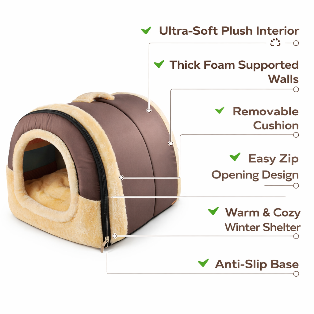 Furppies Premium Igloo Pet Bed – Cozy Dome House for Dogs & Cats