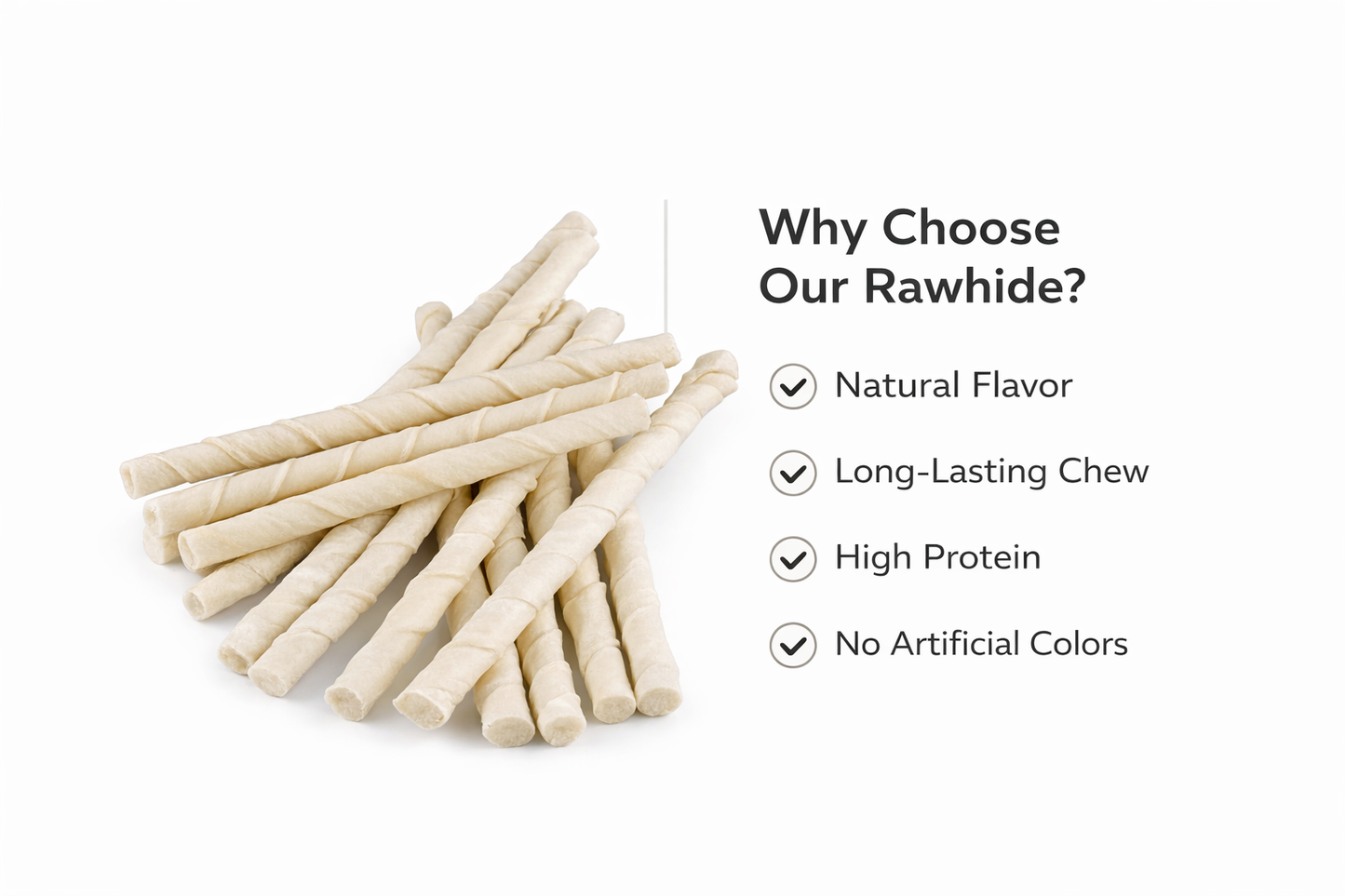 Furppies Natural Rawhide Twist Sticks – Long-Lasting Dental Chew for Small & Medium Dogs