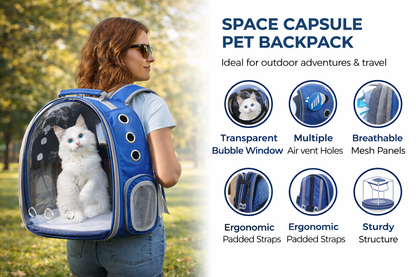 Space Capsule Pet Backpack – Available in 3 Stylish Colors