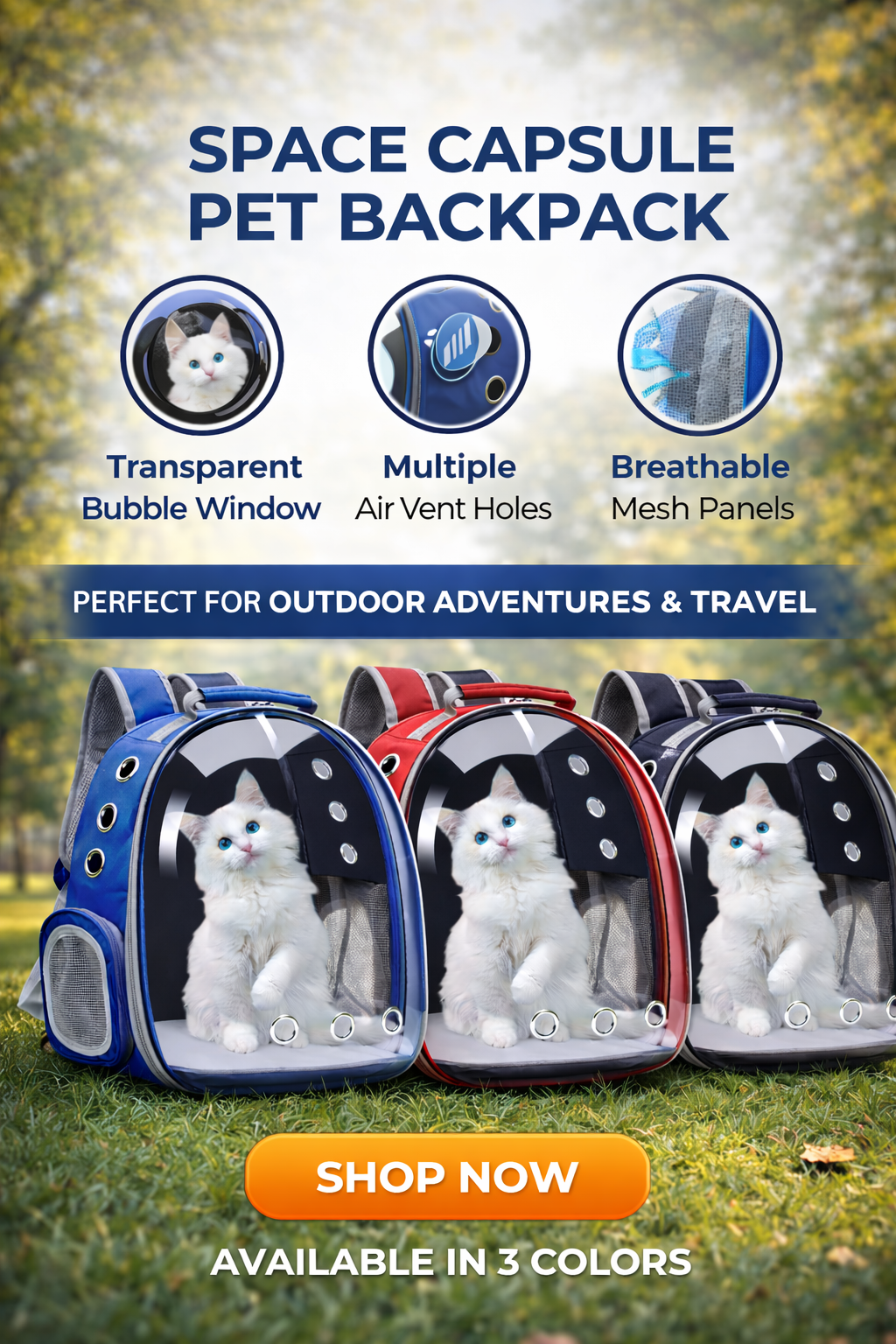 Space Capsule Pet Backpack – Available in 3 Stylish Colors