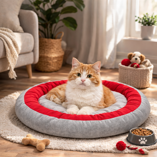 Orthopedic Donut Dog Bed for all Breeds – Ultra Soft Cushion with Raised Support Edge