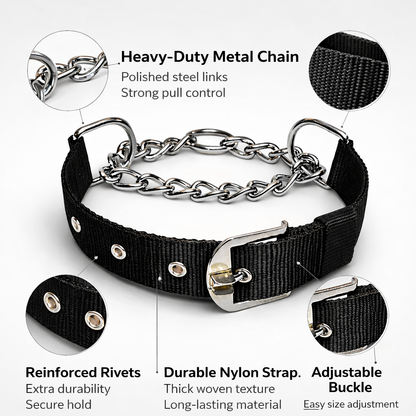 Furppies Martingale Dog Training Collar – Controlled Pull Design with Heavy-Duty Chain