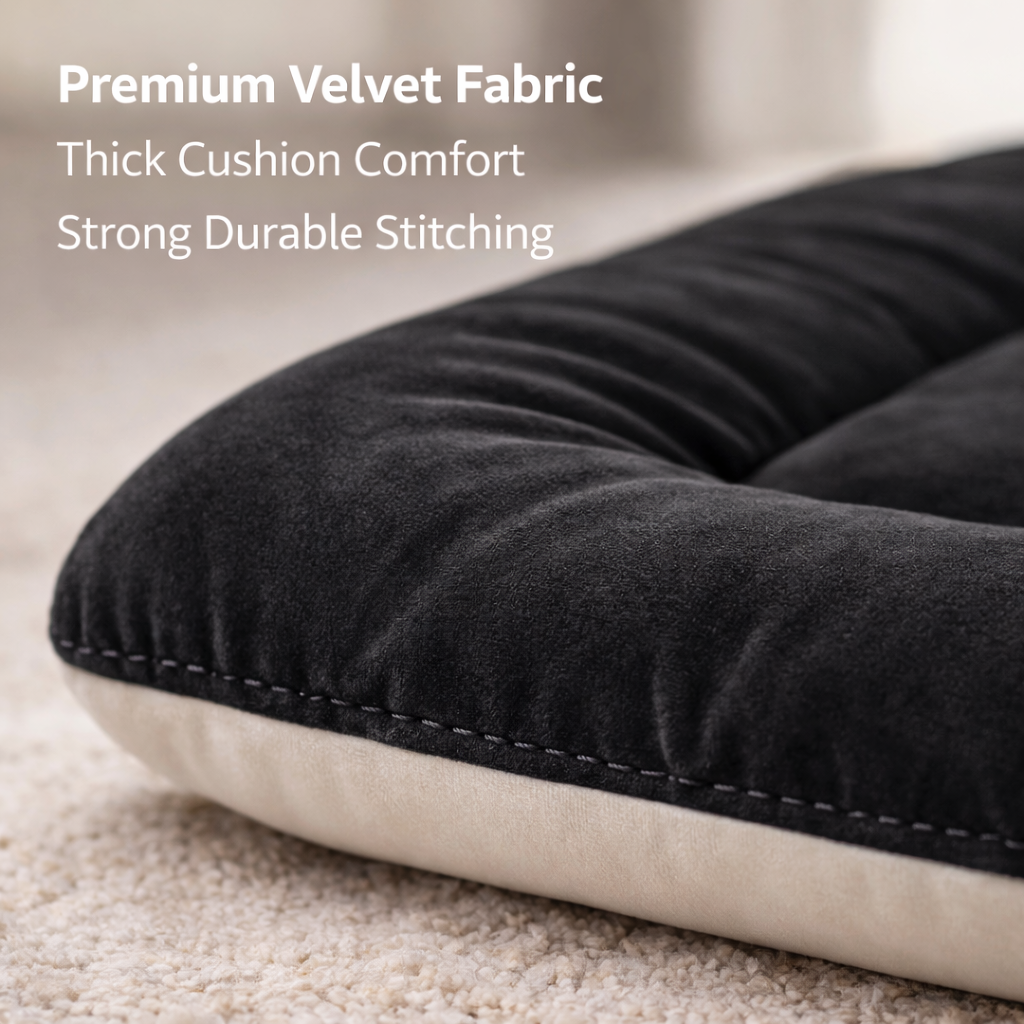 Furppies Premium Reversible Velvet Pet Bed for Dogs & Cats | Ultra-Soft Washable Cushion Mattress | Durable Comfort Bed for Daily Relaxation