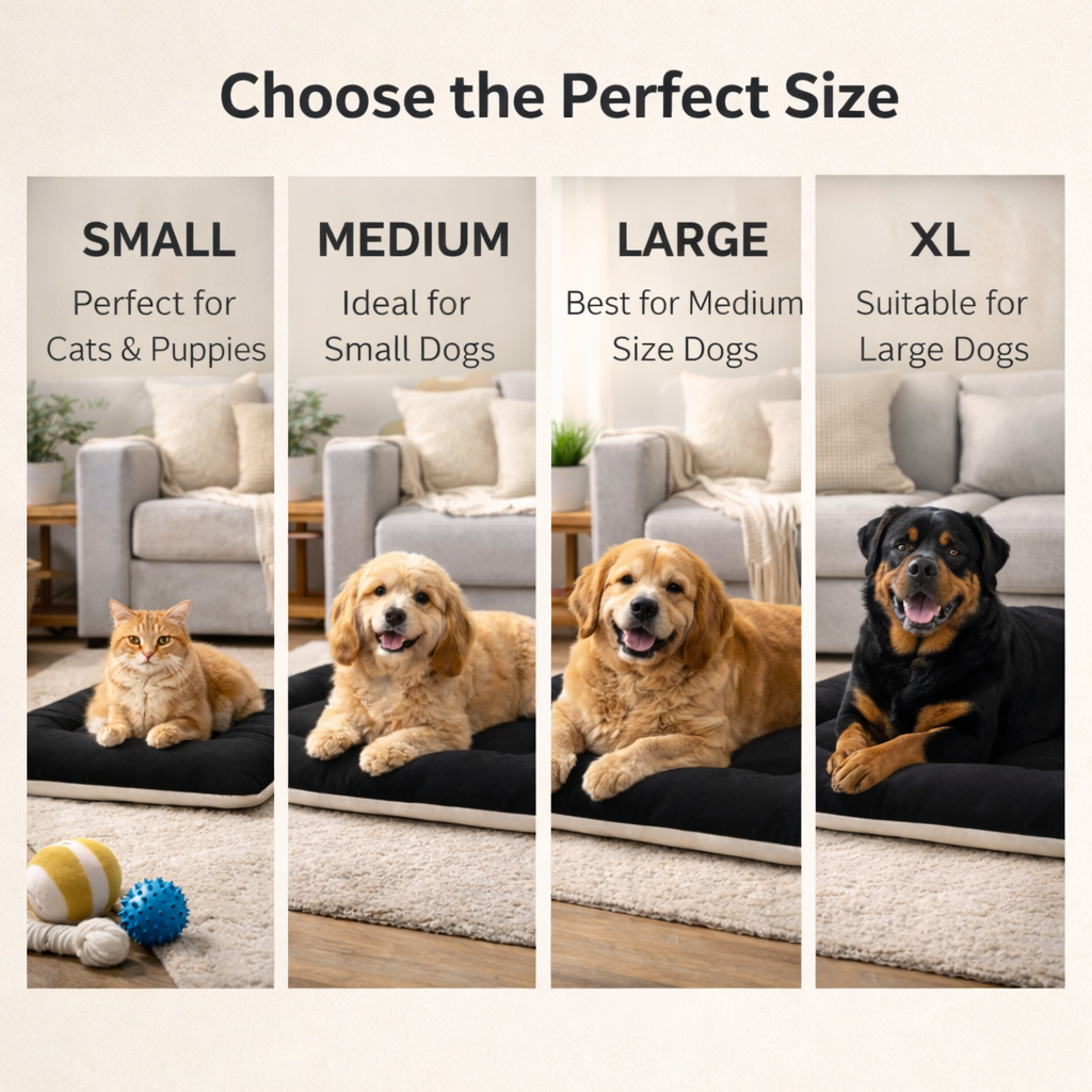 Furppies Premium Reversible Velvet Pet Bed for Dogs & Cats | Ultra-Soft Washable Cushion Mattress | Durable Comfort Bed for Daily Relaxation