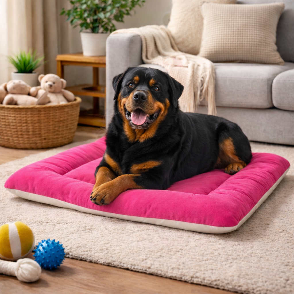Furppies Premium Reversible Velvet Pet Bed for Dogs & Cats | Ultra-Soft Washable Cushion Mattress | Durable Comfort Bed for Daily Relaxation