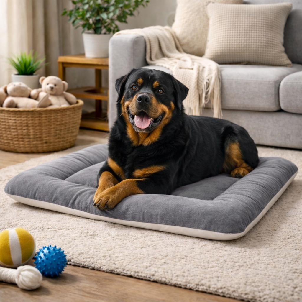 Furppies Premium Reversible Velvet Pet Bed for Dogs & Cats | Ultra-Soft Washable Cushion Mattress | Durable Comfort Bed for Daily Relaxation