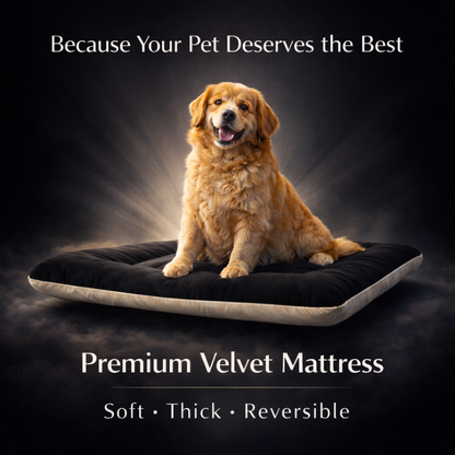 Furppies Premium Reversible Velvet Pet Bed for Dogs & Cats | Ultra-Soft Washable Cushion Mattress | Durable Comfort Bed for Daily Relaxation