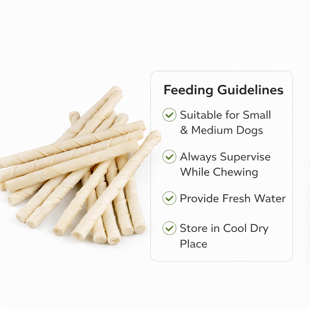 Furppies Natural Rawhide Twist Sticks – Long-Lasting Dental Chew for Small & Medium Dogs